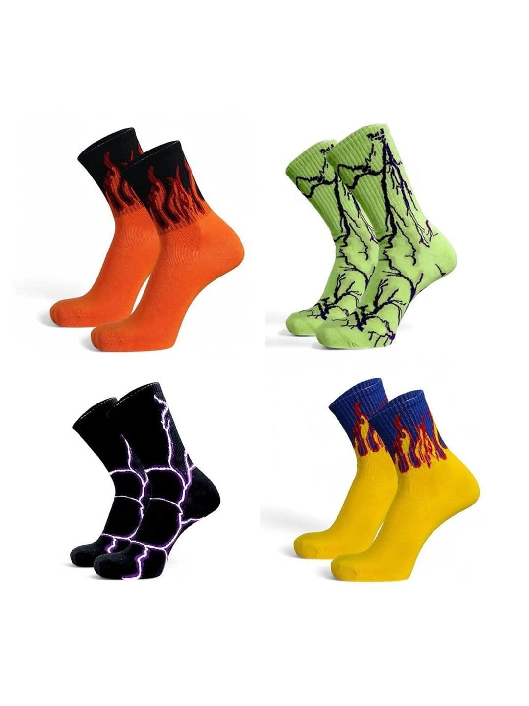 BEAR&BEYOND Men Pack of 4 Cotton Assorted Patterned Calf Length Socks - view 1