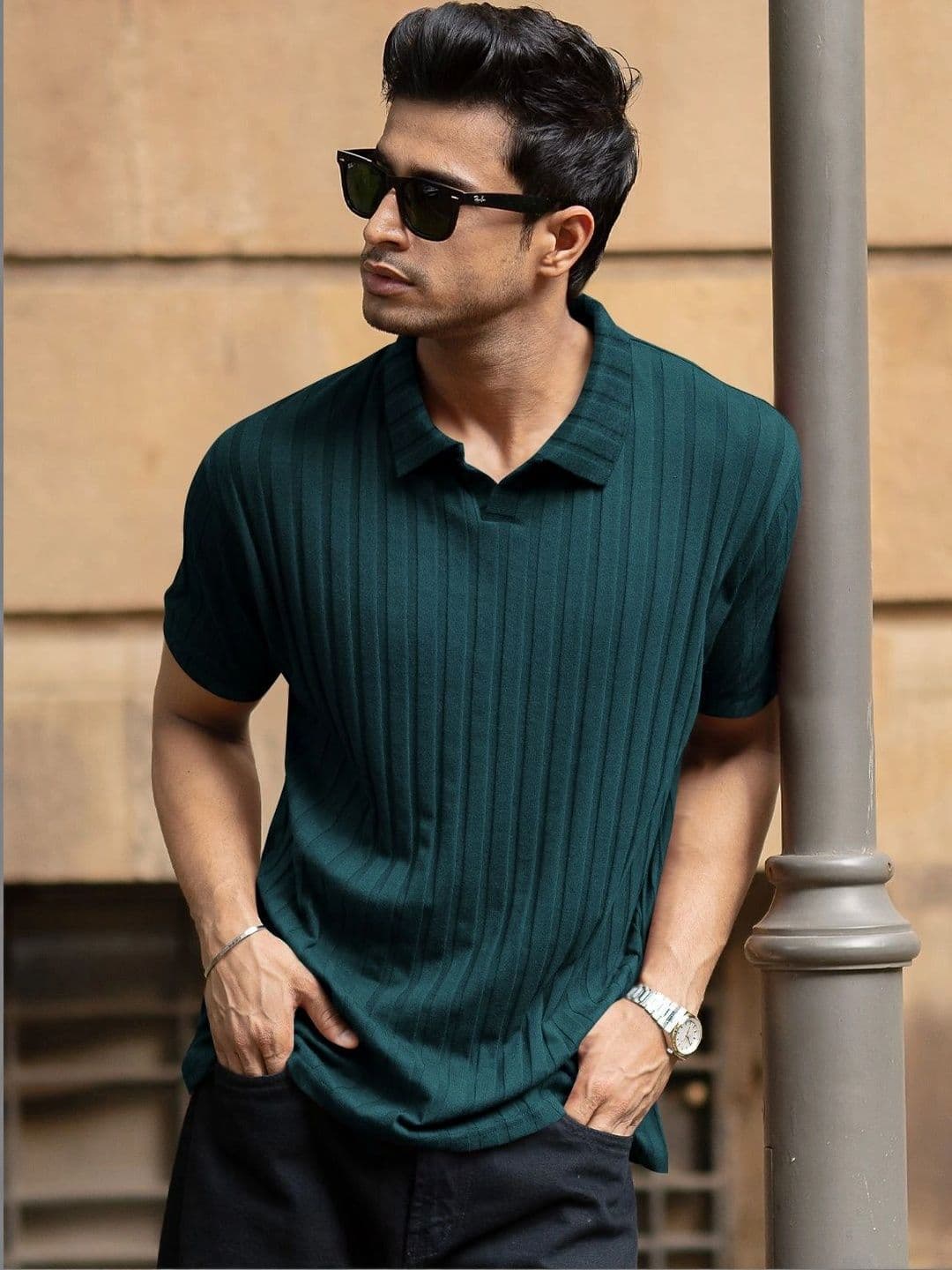 HAPPY KHAJANA Men Polo Collar T-shirt - view 1