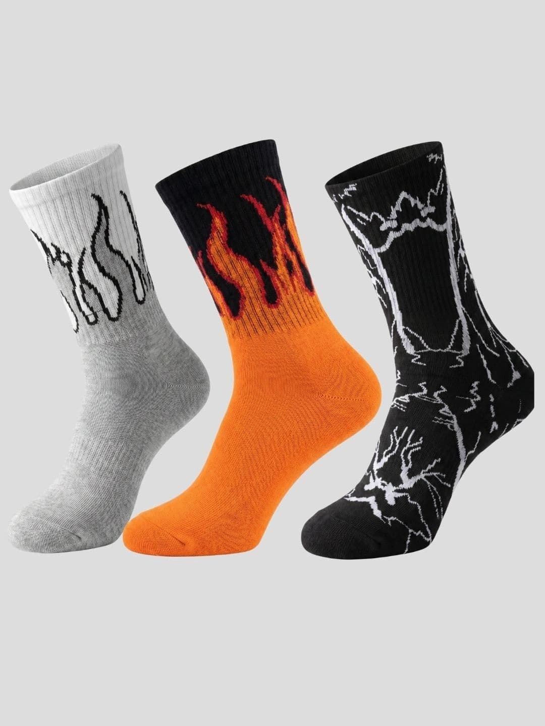 Moda Rapido Men Pack of 3 Cotton Blend Patterned Calf Length Socks - view 1