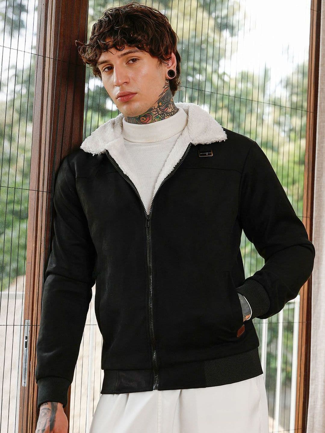 CAHOOT Men Mock Collar Solid Lightweight Bomber Jacket - view 1