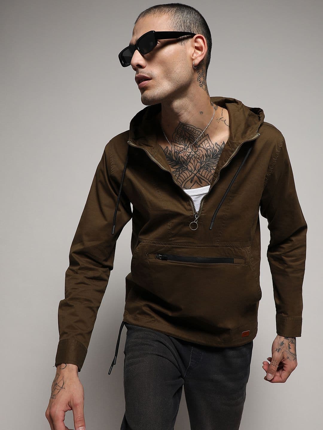 CAHOOT Brown Hooded Windcheater Tailored Jacket - view 1