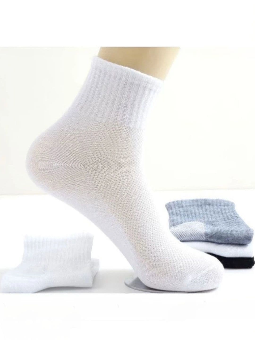 BEAR&BEYOND Men Pack of 3 Cotton Assorted Colourblocked Above Ankle Socks - view 1