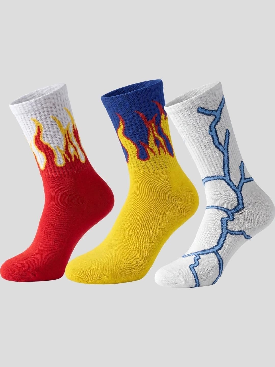 Moda Rapido Men Pack of 3 Cotton Blend Patterned Calf Length Socks - view 1