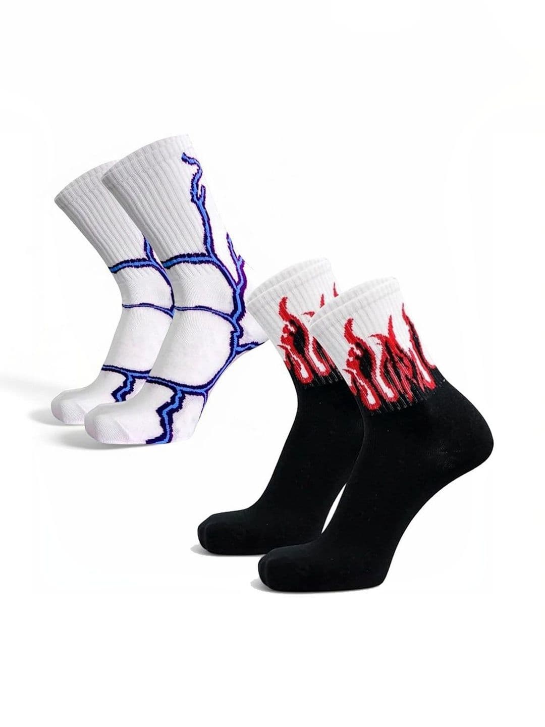 BEAR&BEYOND Men Pack of 2 Cotton Assorted Patterned Above Ankle Socks - view 1