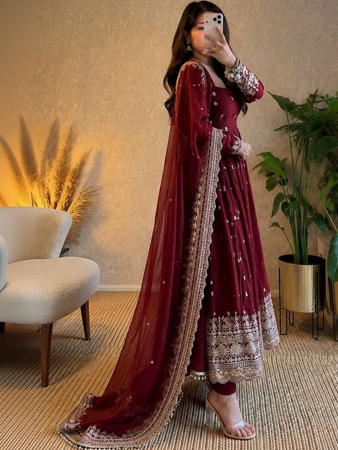 TWINS LADY Women Ethnic Motifs Embroidered Regular Kurta with Trousers & With Dupatta - view 1