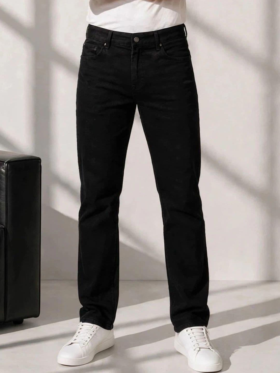 shre.ce Men Classic Regular Fit Mid-Rise Stretchable Jeans - view 1