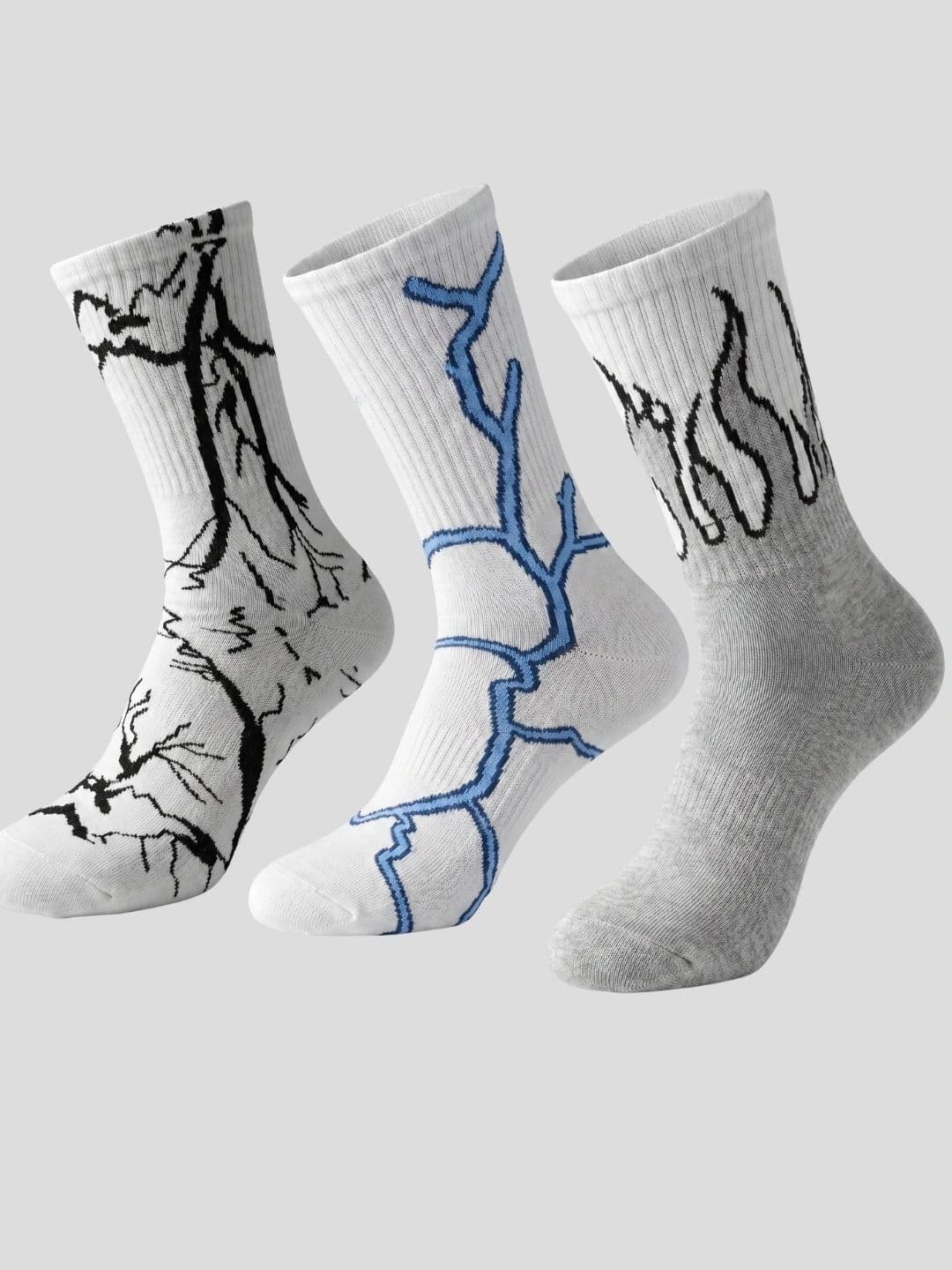 Moda Rapido Men Pack of 3 Cotton Blend Patterned Above Ankle Socks - view 1