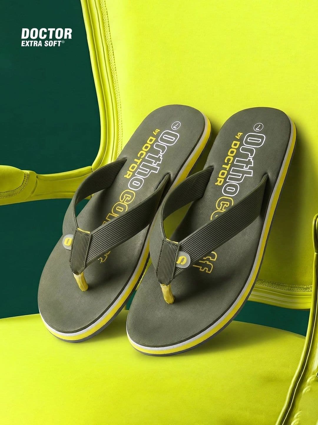 DOCTOR EXTRA SOFT Men Ortho Printed Rubber Thong Flip-Flops - view 1