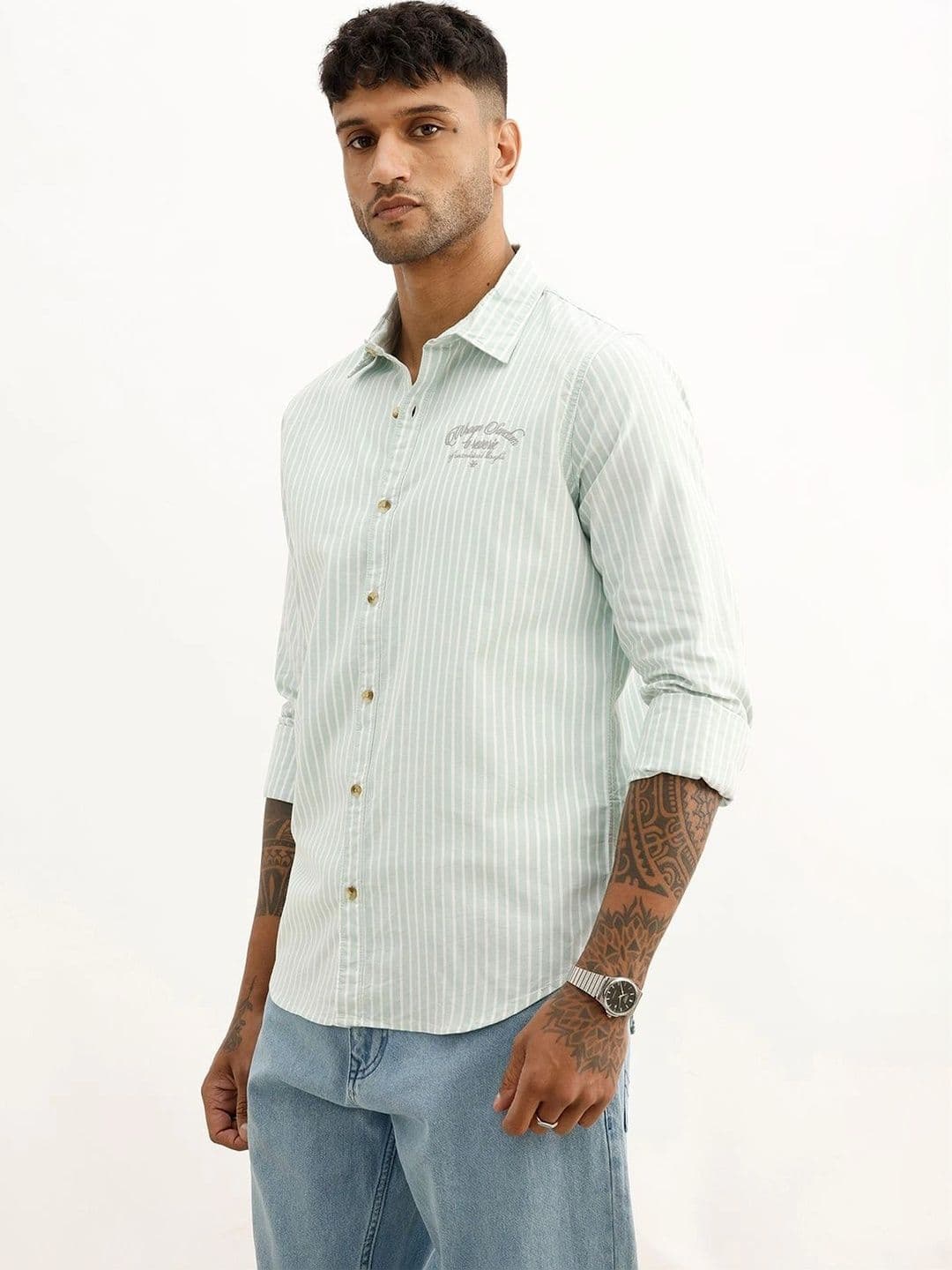 WROGN Men Slim Fit Striped Casual Shirt - view 1
