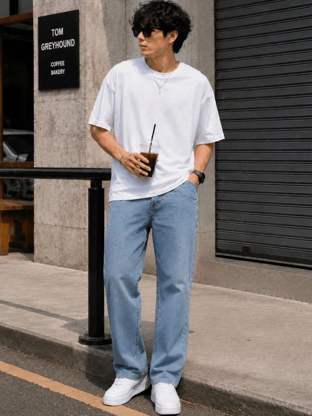 DENIM LIFE Men Classic Straight Fit Mid-Rise Printed Stretchable Jeans - view 1