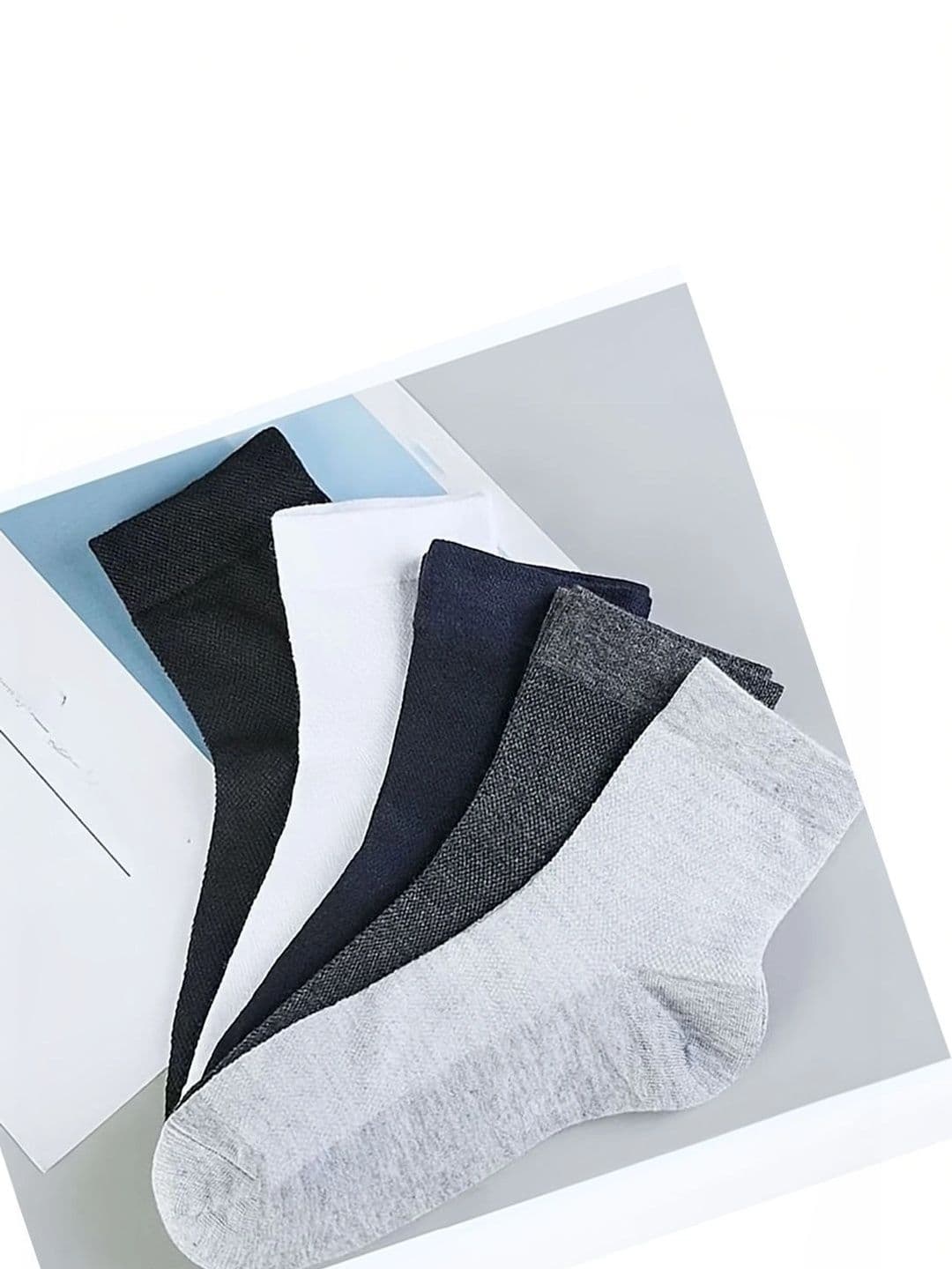 BEAR&BEYOND Men Pack of 5 Cotton Assorted Patterned Above Ankle Socks - view 1