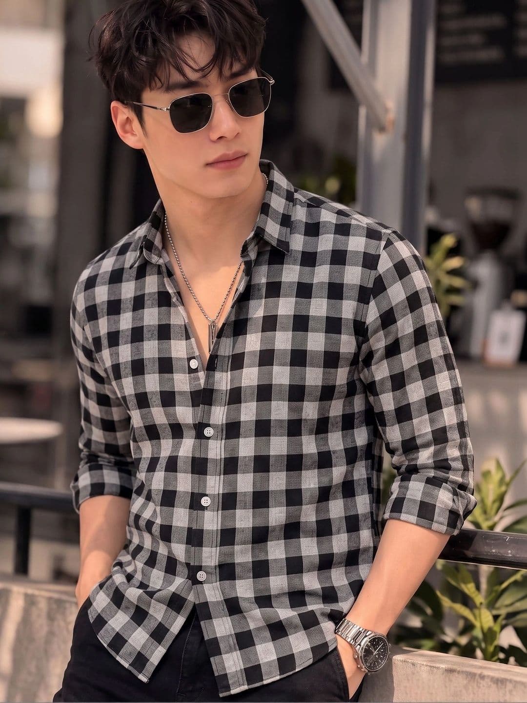 Nat Jastica Men Comfort Buffalo Checks Checked Casual Shirt - view 1