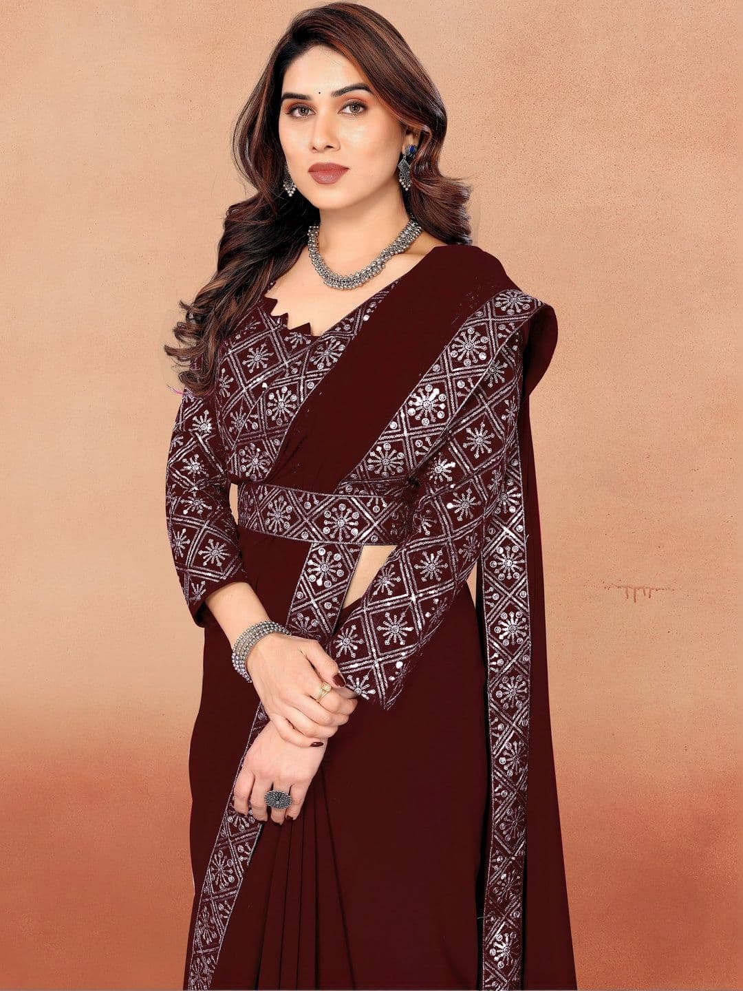 GORAL Embroidered Saree - view 1