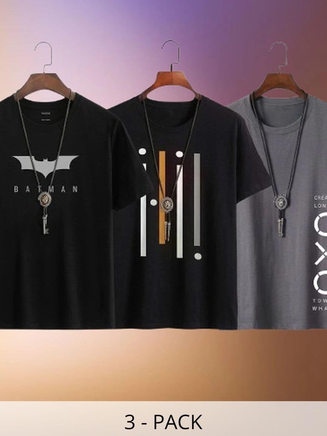 WIKE DENIMS Men 3 Batman Printed T-shirt - view 1