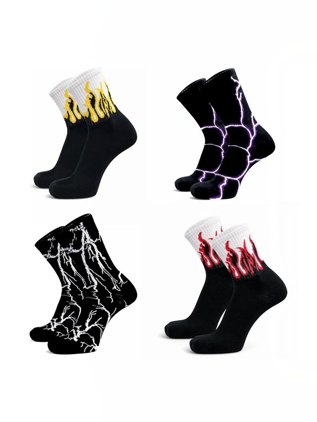 BEAR&BEYOND Men Pack of 4 Cotton Assorted Patterned Calf Length Socks - view 1