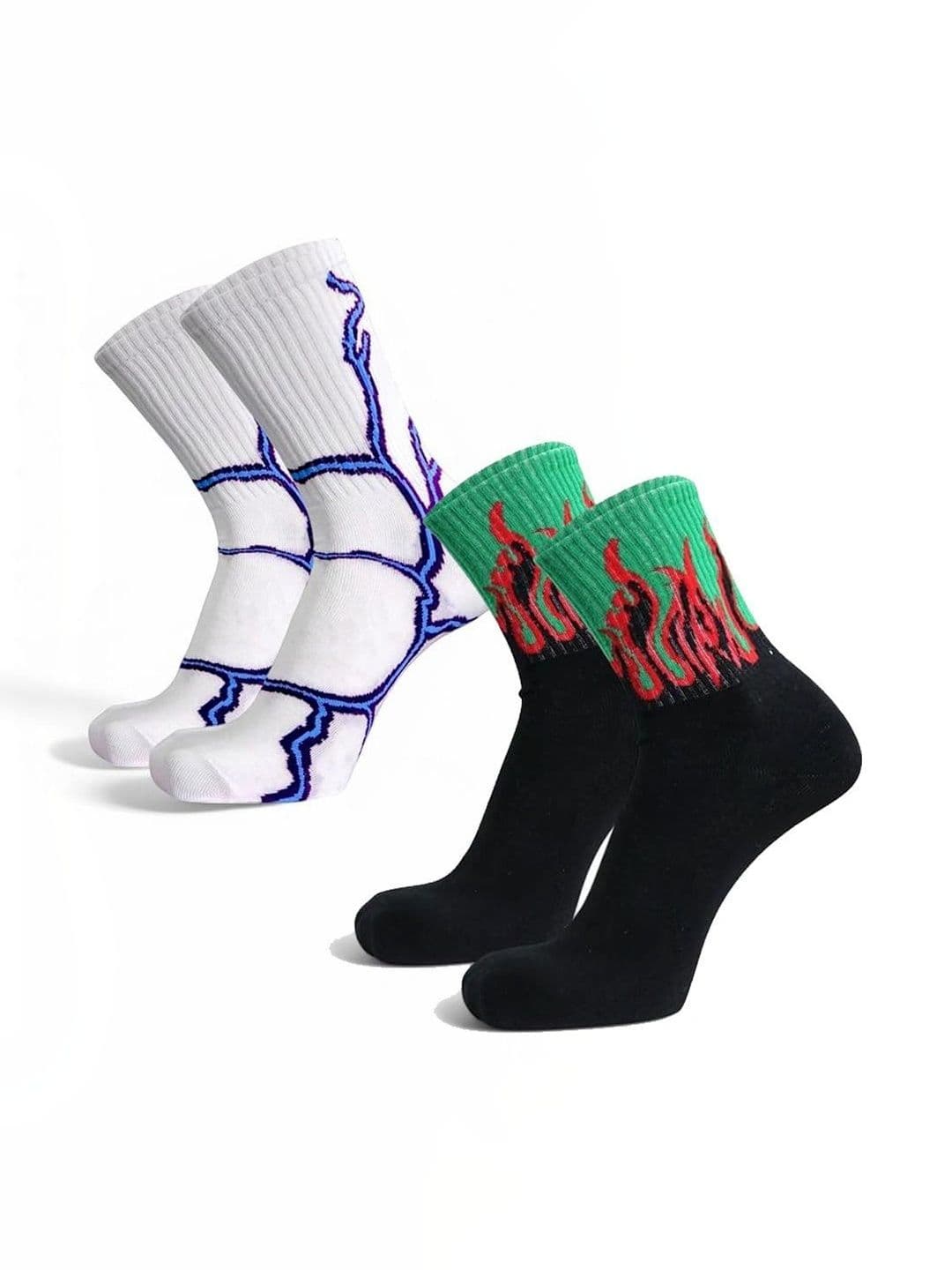 BEAR&BEYOND Men Pack of 2 Cotton Assorted Patterned Above Ankle Socks - view 1