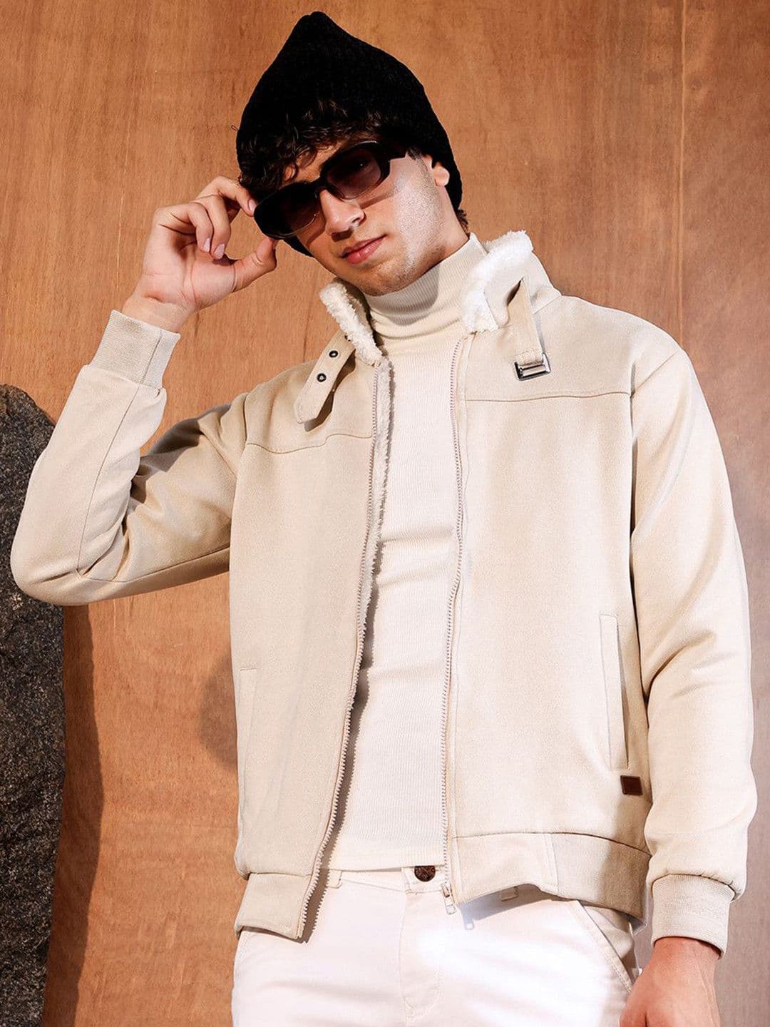 CAHOOT Men Mock Collar Solid Lightweight Sherpa Jacket - view 1