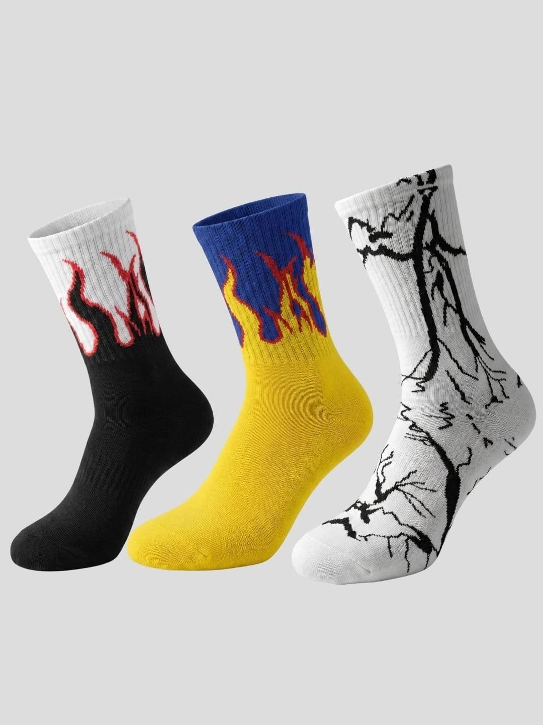 Moda Rapido Men Pack of 3 Cotton Blend Patterned Calf Length Socks - view 1