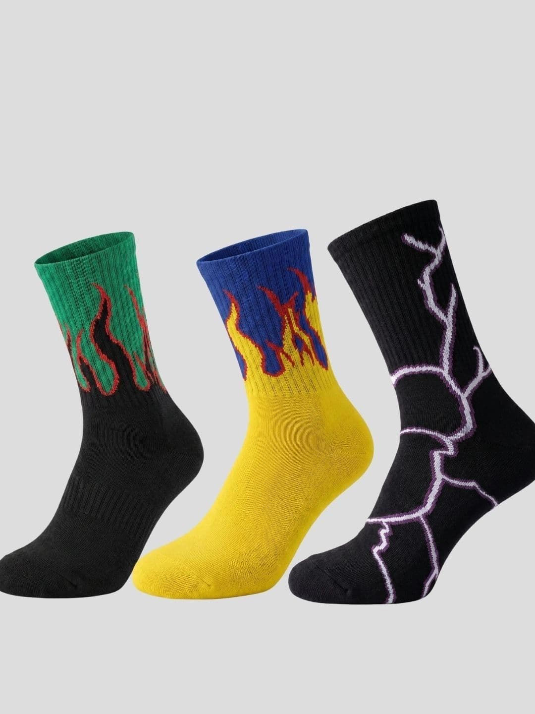 Moda Rapido Men Pack of 3 Cotton Blend Patterned Calf Length Socks - view 1