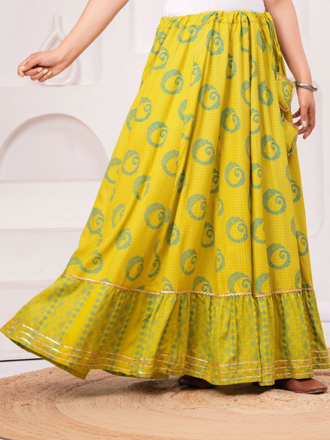 Maquien Women Geometric Maxi Flared Skirt - view 1