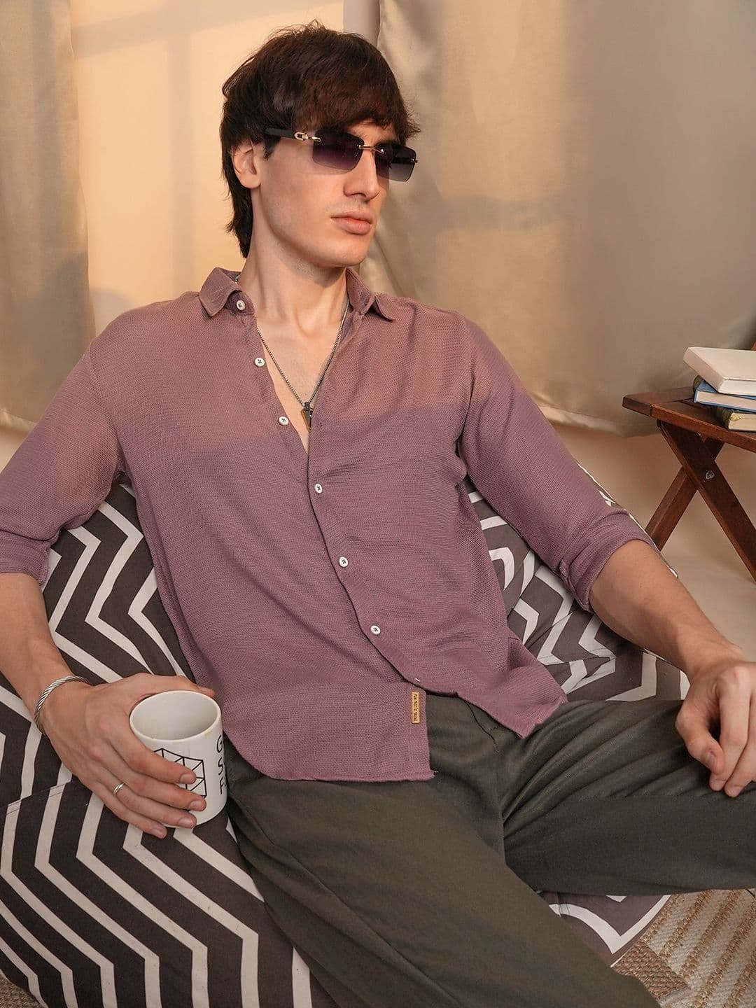 CAHOOT Men Comfort Textured Opaque Casual Regular Fit Shirt - view 1