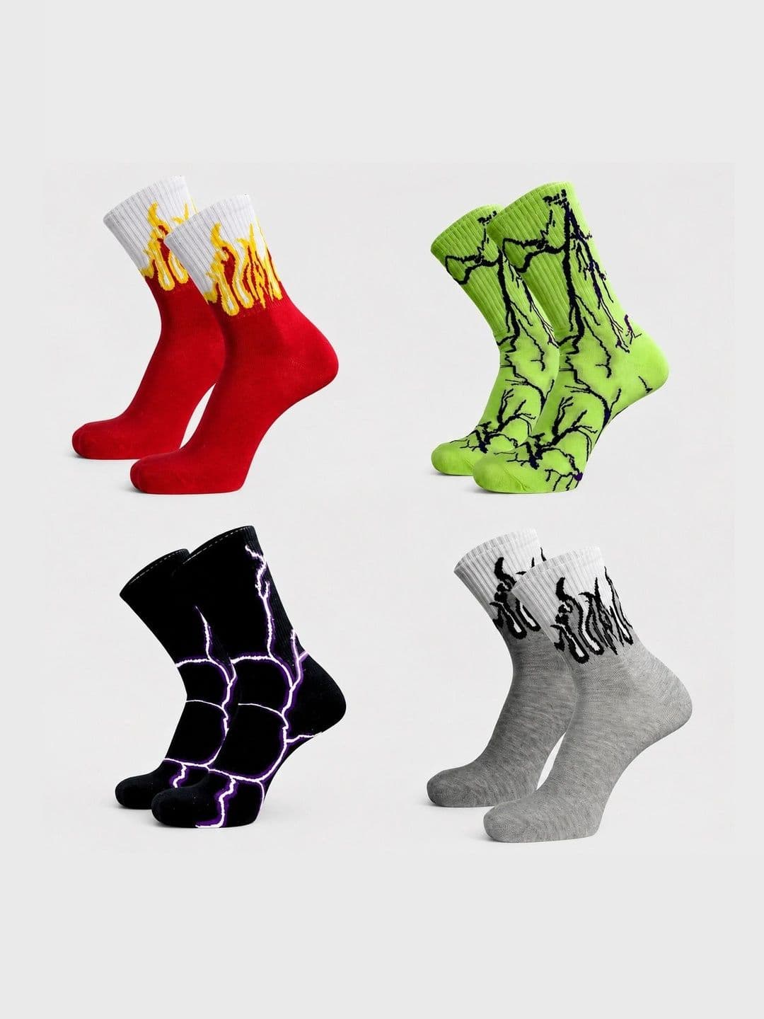 BEAR&BEYOND Men Pack of 4 Cotton Assorted Patterned Above Ankle Socks - view 1