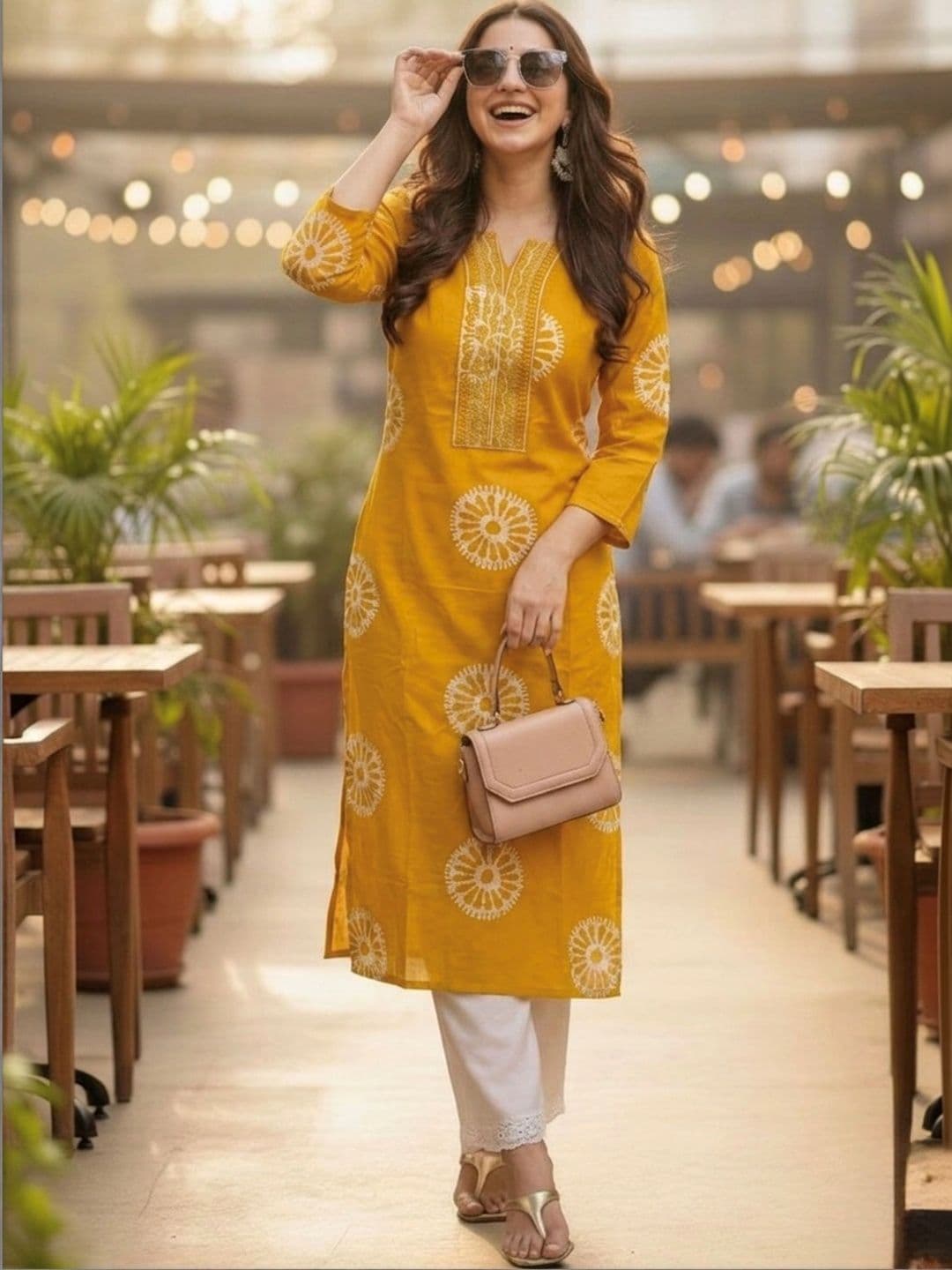 Pjyot by surhi Women Ethnic Motifs Printed Thread Work Kurta - view 1