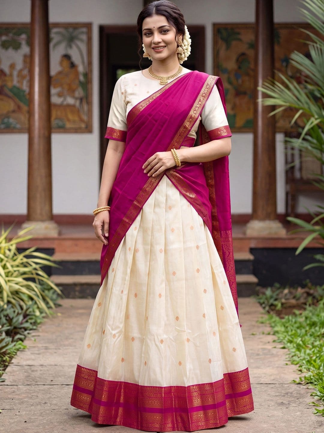 kasee Semi-Stitched Lehenga & Blouse With Dupatta - view 1