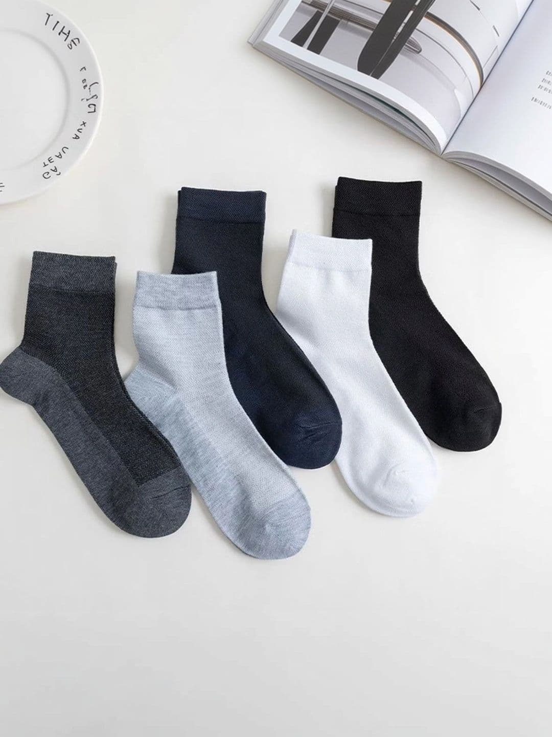 BEAR&BEYOND Men Pack of 5 Cotton Assorted Above Ankle Socks - view 1