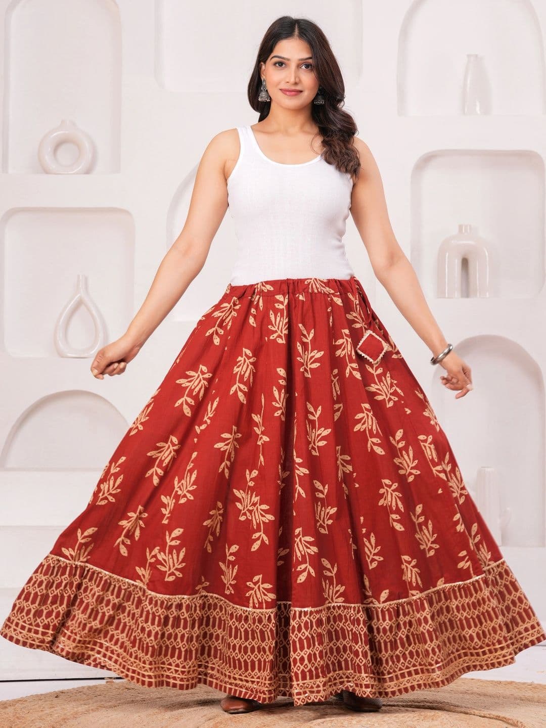 Maquien Women Floral Maxi Flared Skirt - view 1