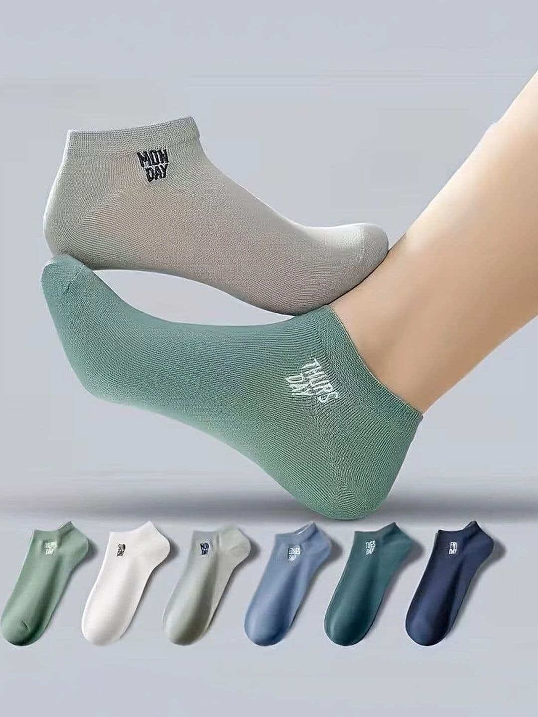 BEAR&BEYOND Men Pack of 7 Cotton Assorted Ankle Length Socks - view 1