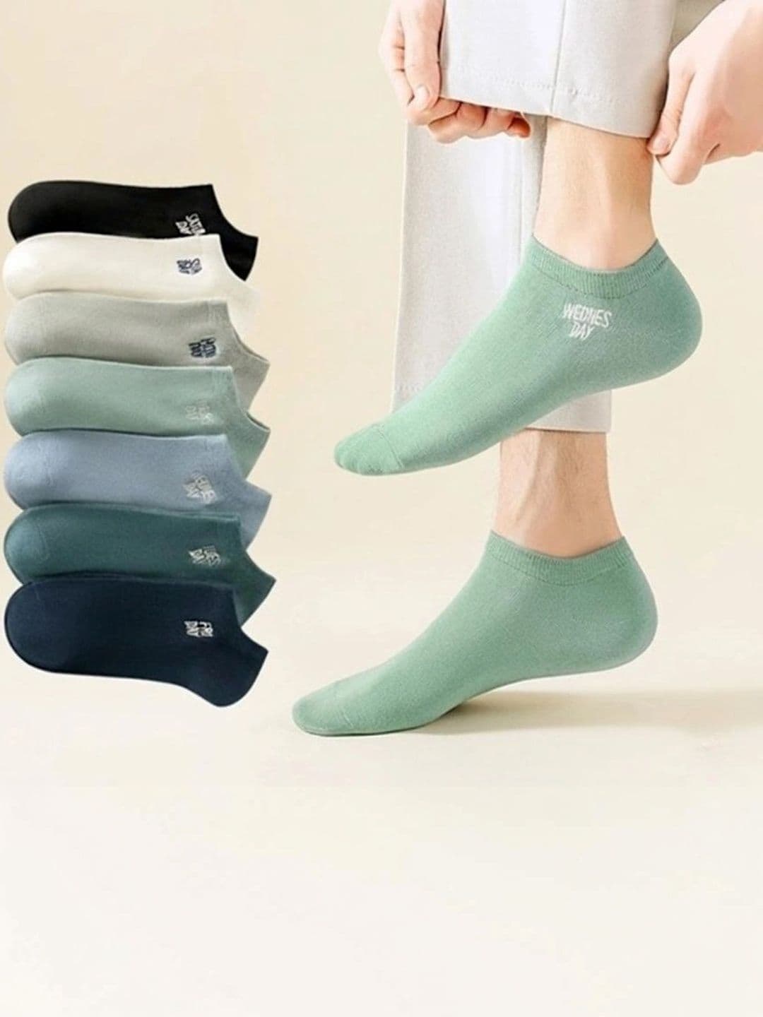 BEAR&BEYOND Men Pack of 7 Cotton Assorted Ankle Length Socks - view 1