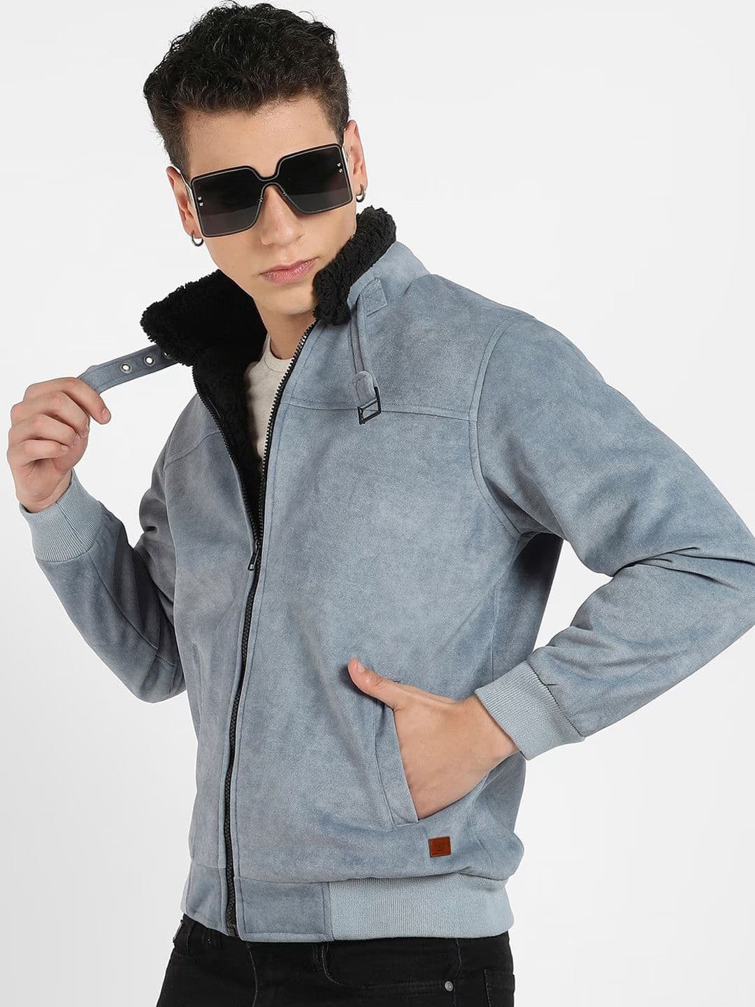 CAHOOT Grey Mock Collar Windcheater Fleece Bomber Jacket - view 1