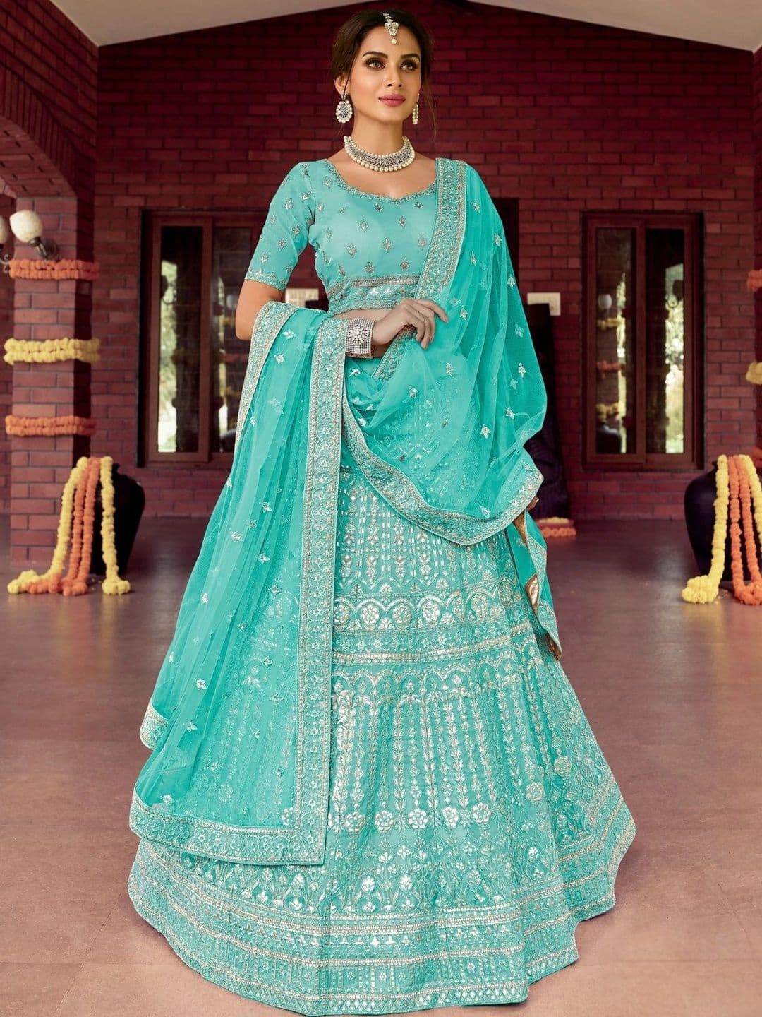 Fusionic Embellished Semi-Stitched Lehenga & Unstitched Blouse With Dupatta - view 1