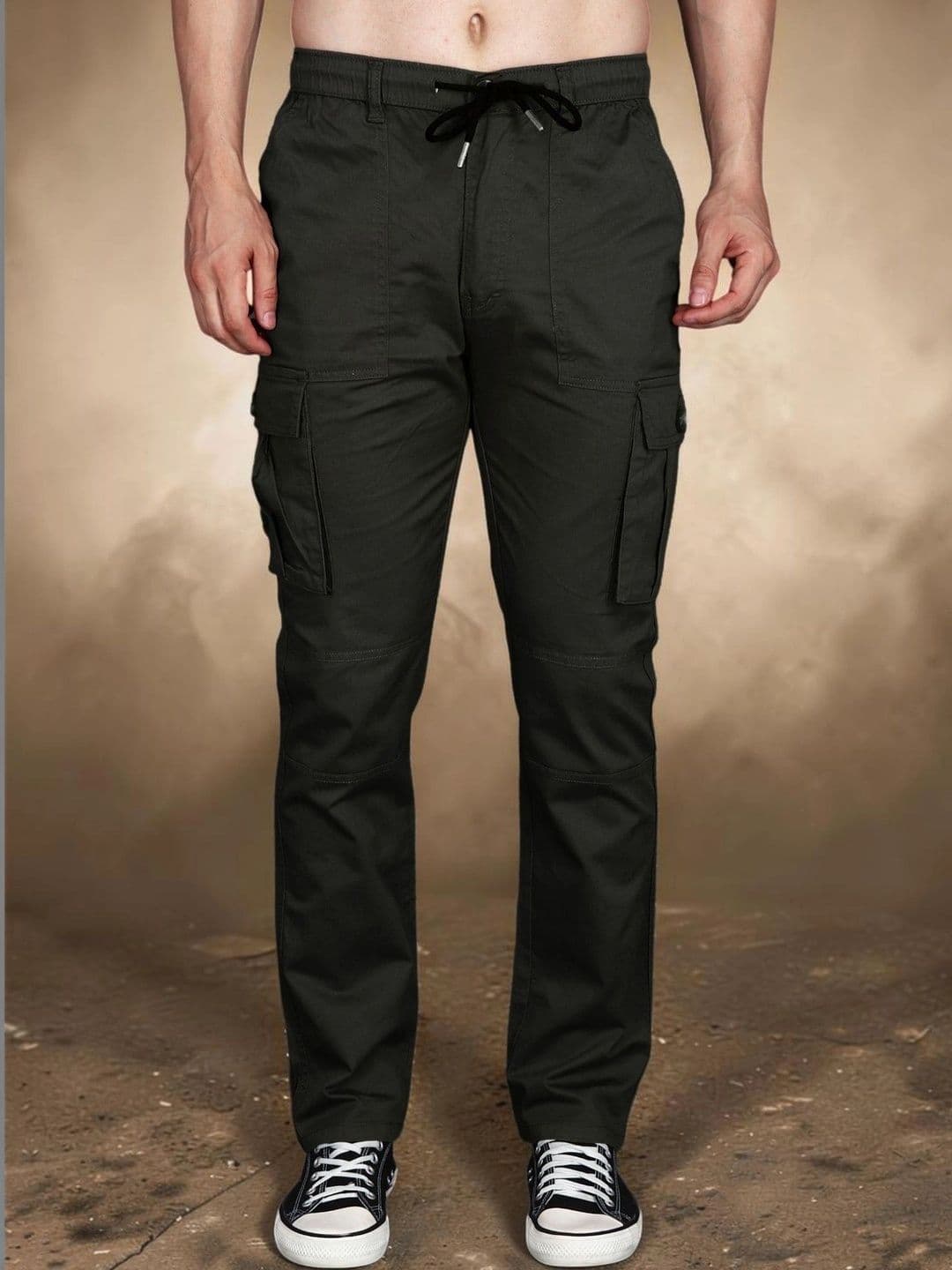 Mast & Harbour Men Relaxed Straight Leg Easy Wash Cargos Trousers - view 1