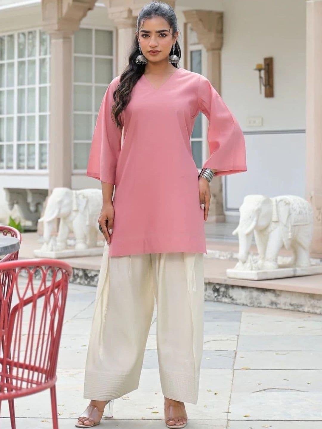 Sangria Women Regular Kurti with Palazzos - view 1