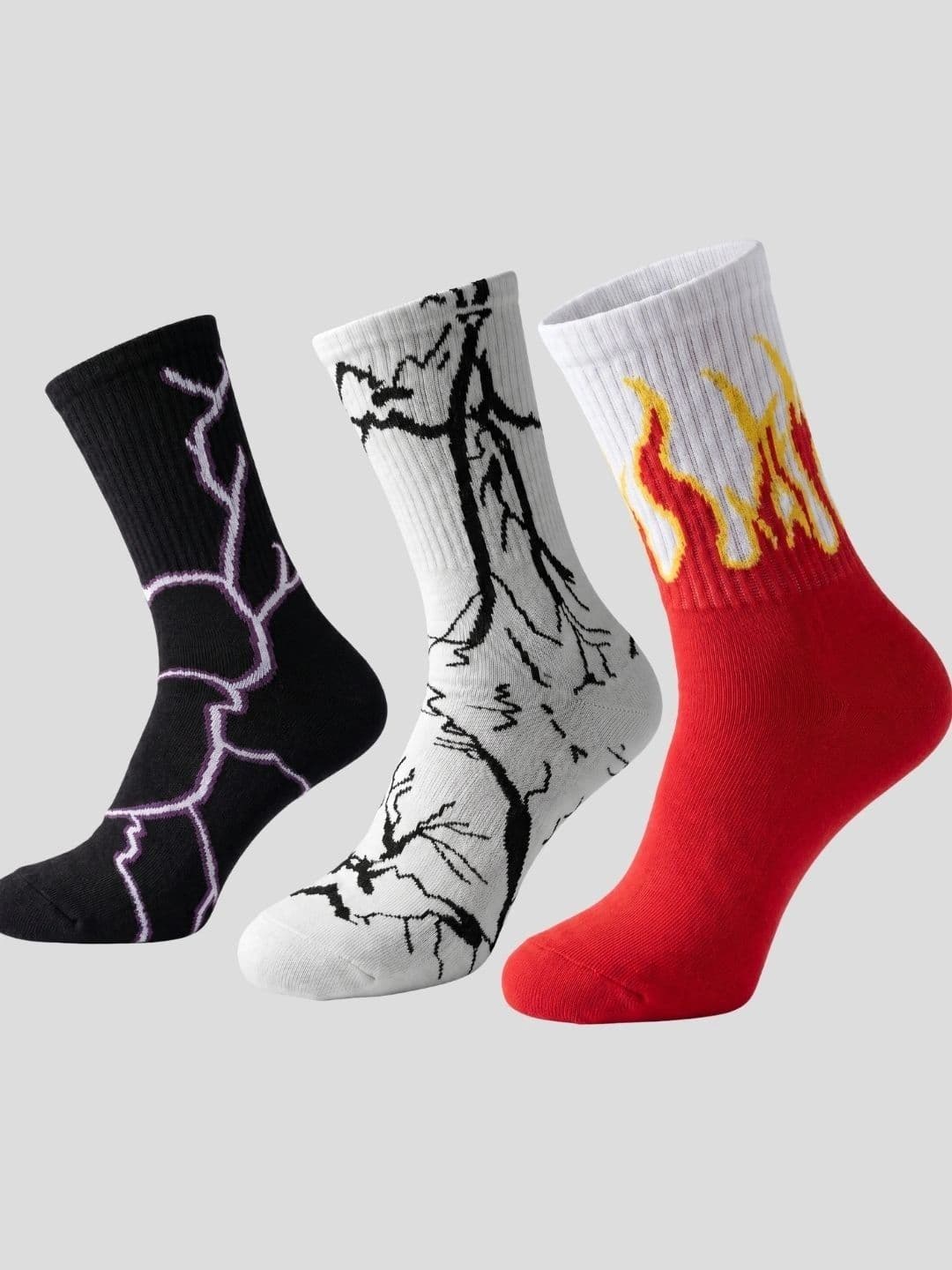 Moda Rapido Men Pack of 3 Cotton Blend Patterned Calf Length Socks - view 1