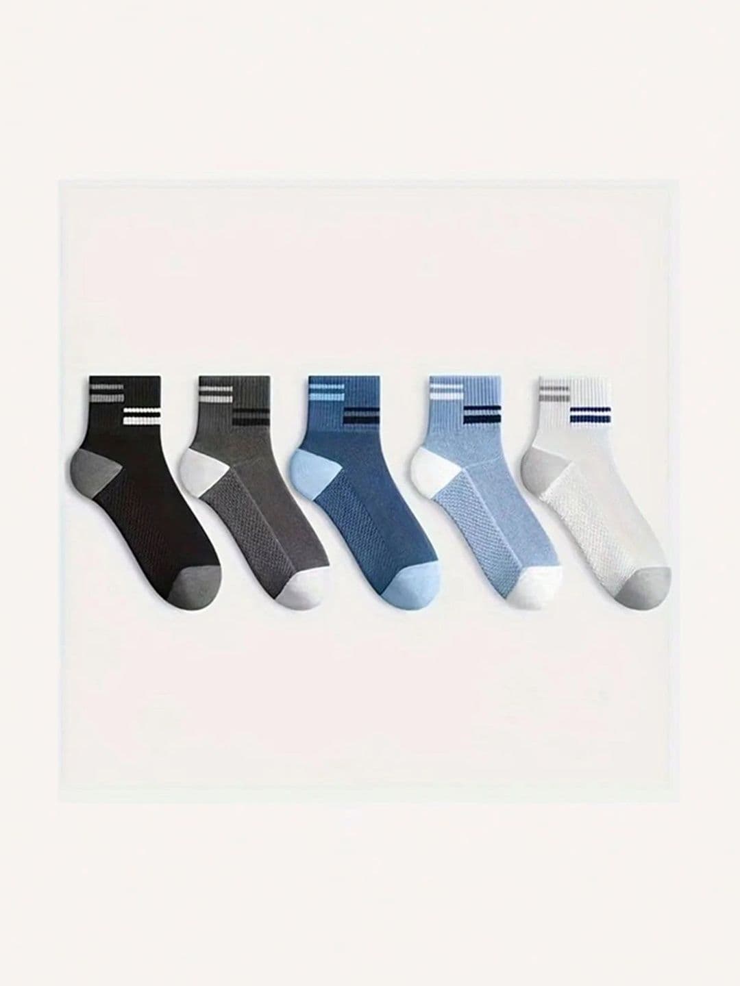 BEAR&BEYOND Men Pack of 3 Cotton Assorted Striped Above Ankle Socks - view 1