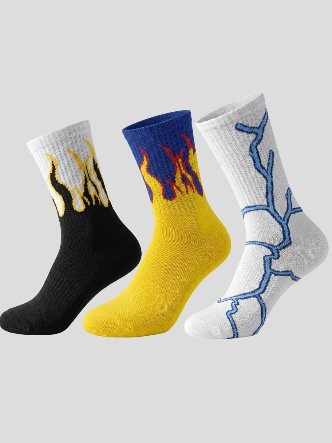 Moda Rapido Men Pack of 3 Cotton Blend Patterned Calf Length Socks - view 1