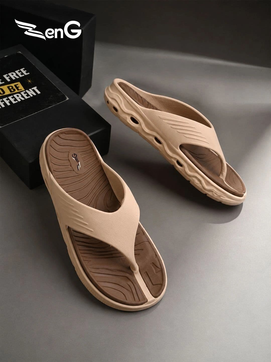 ZENG Men Rubber Thong Flip-Flops - view 1