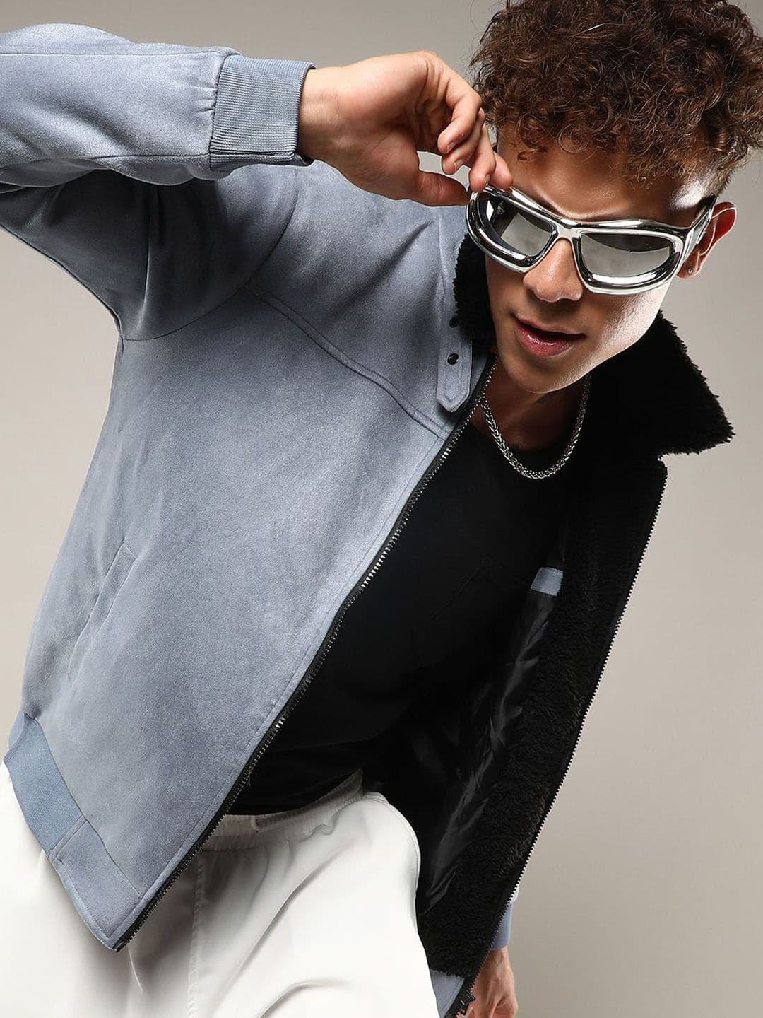 CAHOOT Men Spread Collar Solid Casual Bomber Jacket - view 1