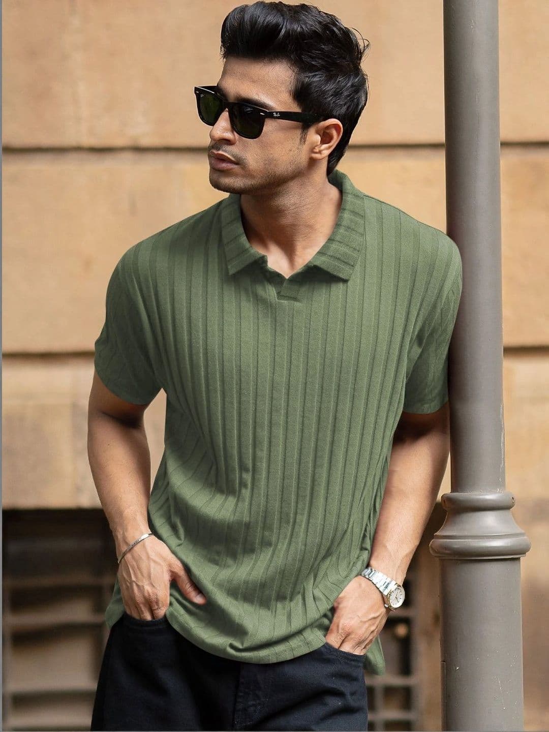 HAPPY KHAJANA Men Polo Collar T-shirt - view 1