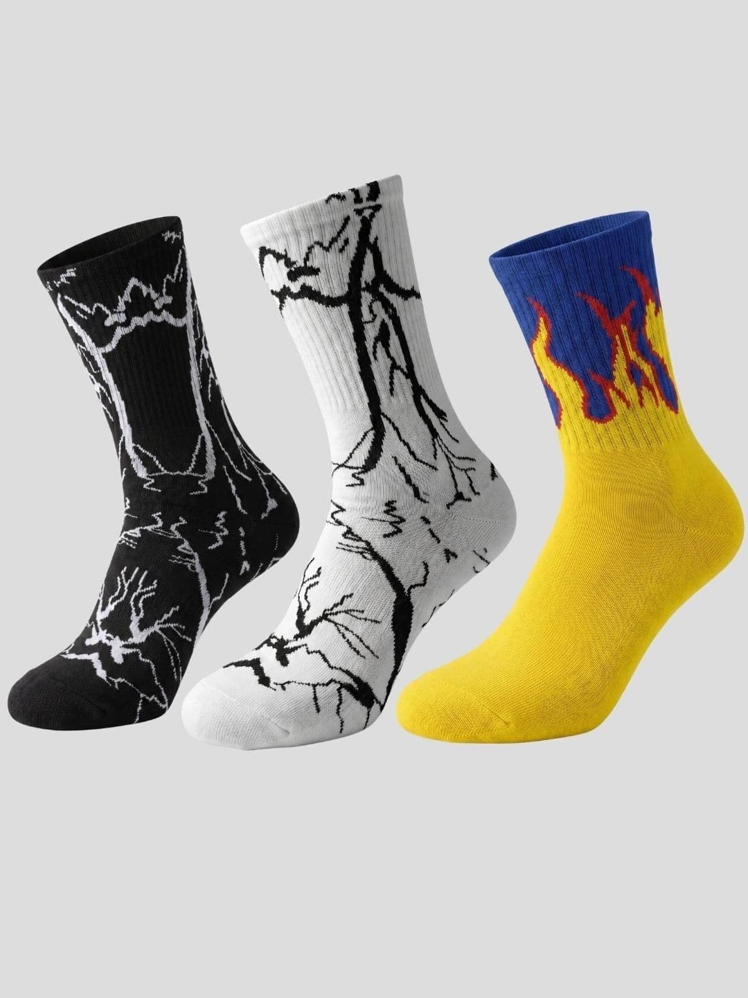 Moda Rapido Men Pack of 3 Cotton Blend Patterned Calf Length Socks - view 1