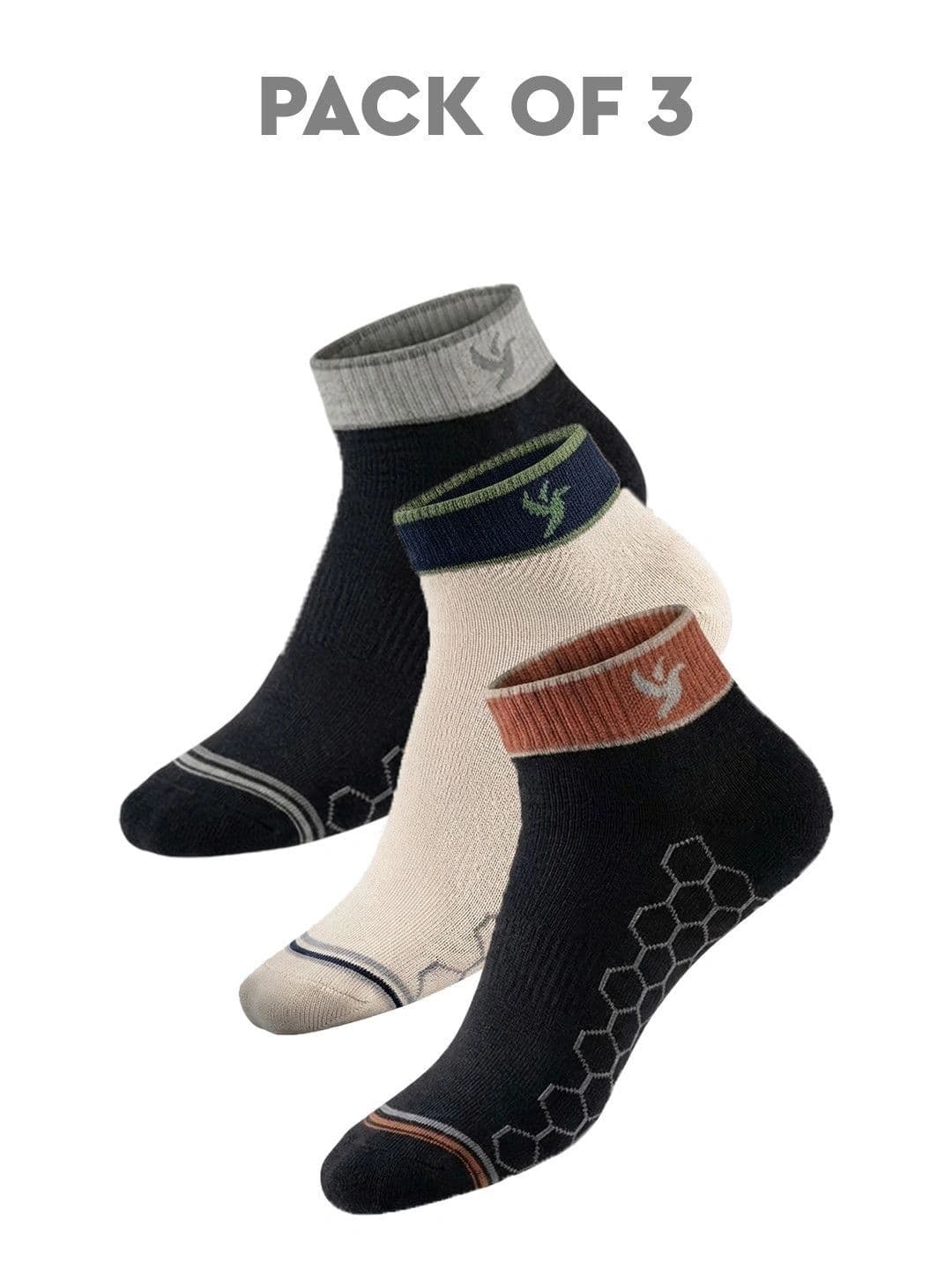 Verosmart Men Pack of 3 Assorted Ankle Length Socks - view 1