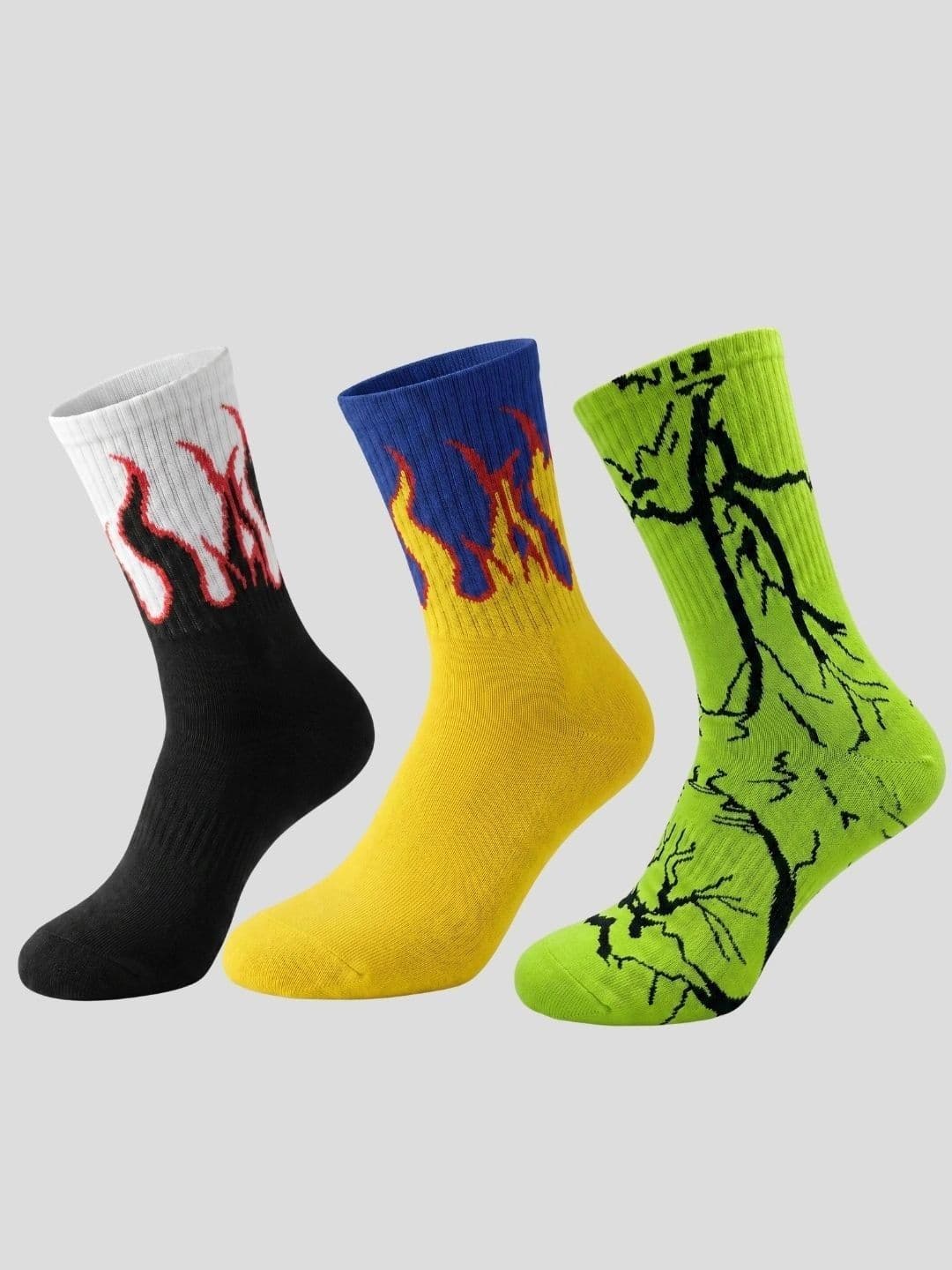 Moda Rapido Men Pack of 3 Cotton Blend Patterned Calf Length Socks - view 1