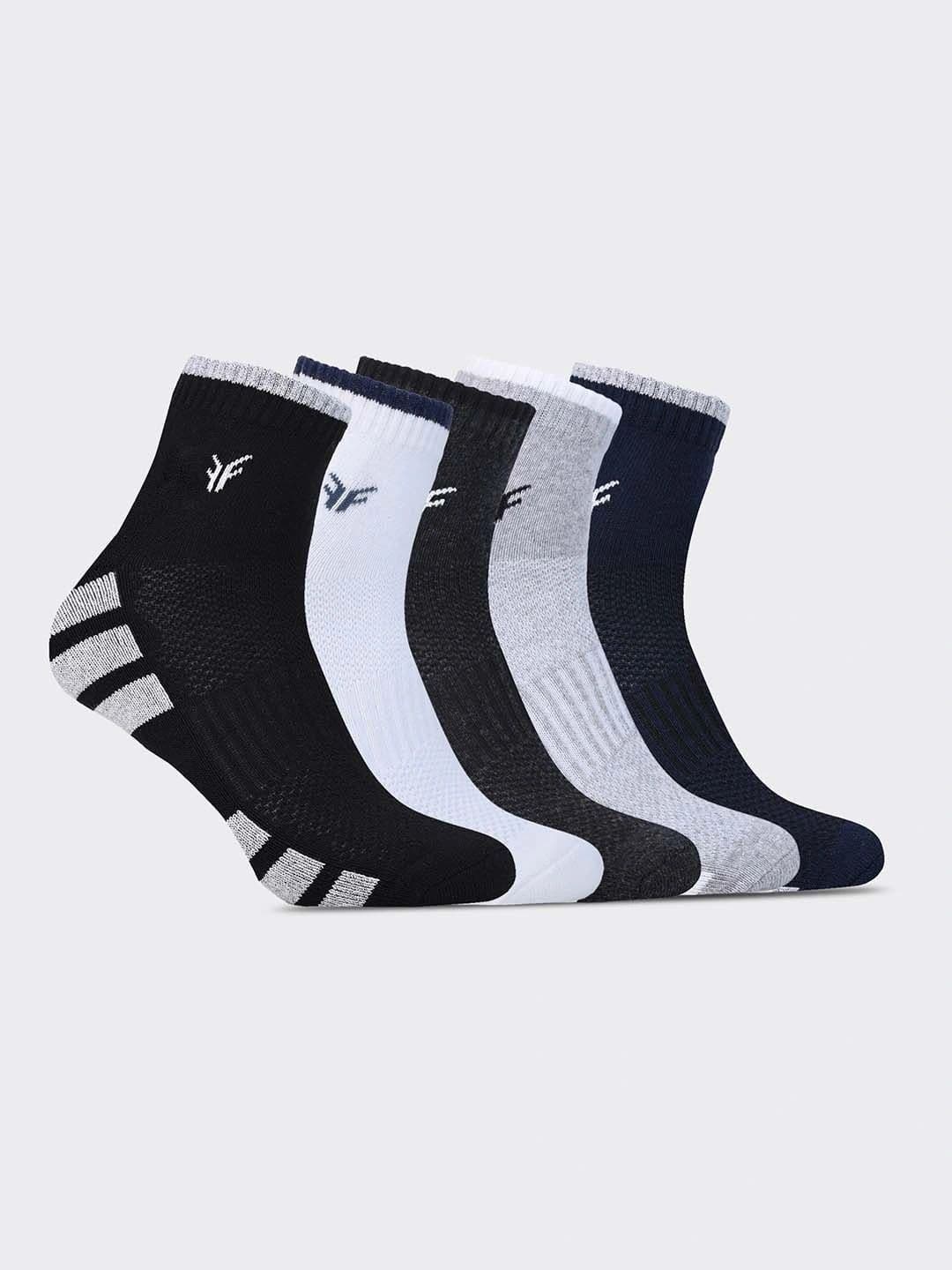 FOOTONS Men Pack of 5 Cotton Soft & Breathable Flat Knit Casual Ankle Length Socks - view 1