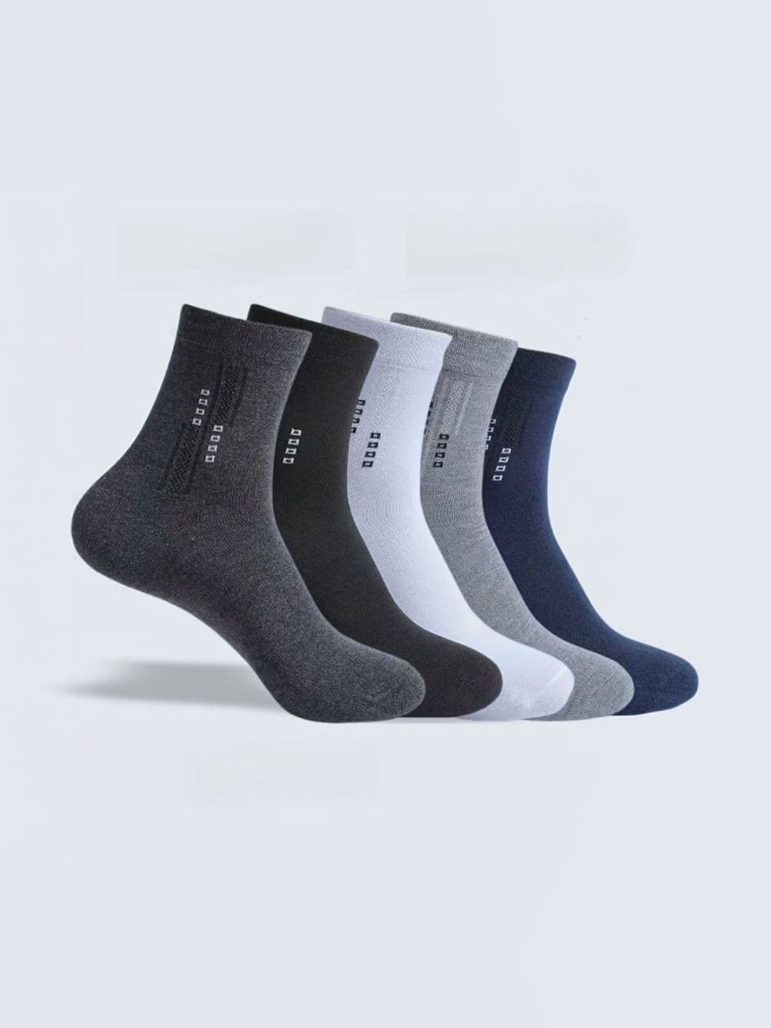 BEAR&BEYOND Men Pack of 5 Cotton Assorted Patterned Above Ankle Socks - view 1