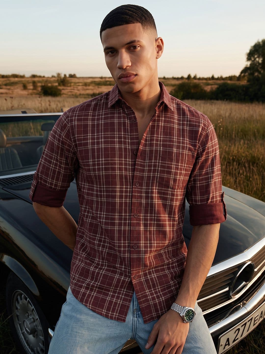 The Roadster Life Co. Checked Pure Cotton Casual Shirt - view 1