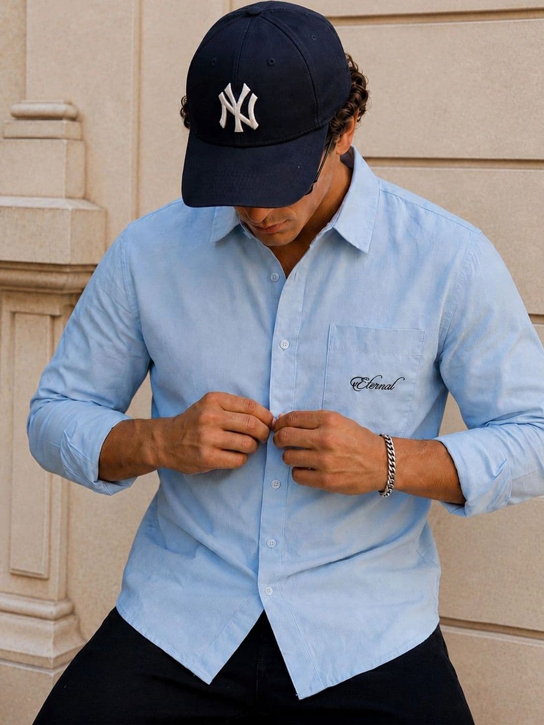 Powerlook Spread Collar Cotton Linen Casual Shirt - view 1
