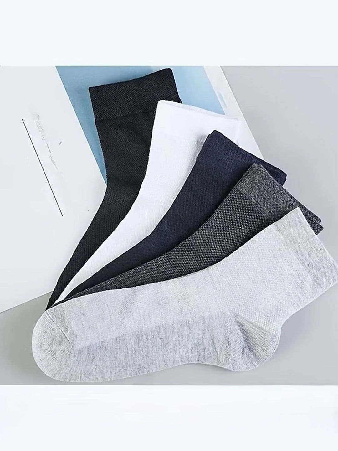 BEAR&BEYOND Men Pack of 5 Cotton Assorted Ankle Length Socks - view 1
